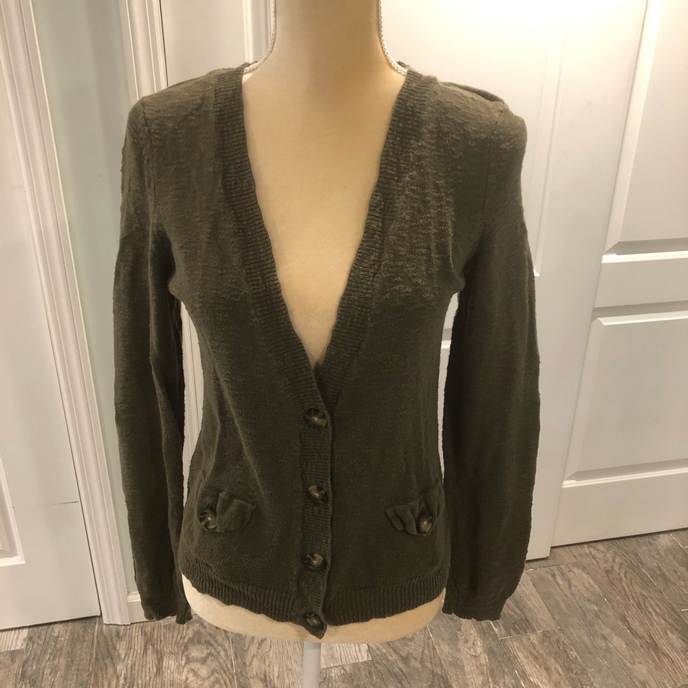 Army Green Cardigan w/ pockets